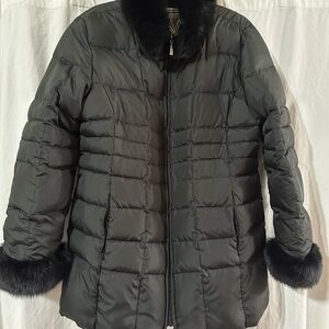 Marvin Rchards 80/20 Down Puffer Jacket with Fox Fur Trim XL NWOT
